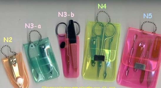 Manicure set and nail care products with PVC, PP pouch