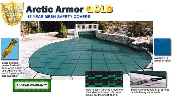 Pool Size: 12' X 24' Mesh Safety Pool Cover -Green