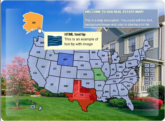 USA Real Estate Flash Map