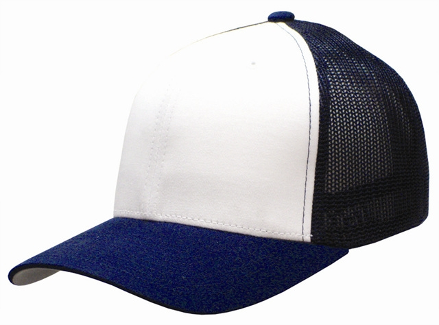 Mesh Flexfit Cotton Twill Trucker White Front Panel hats headwear