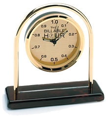 Billable Hour Brass Desk Clock